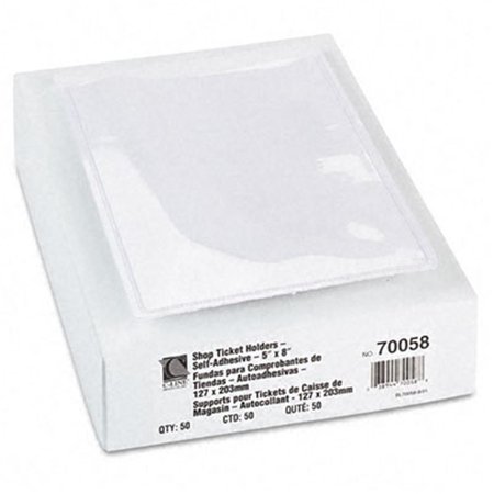 C-LINE PRODUCTS C-Line 70058 Shop Ticket Holders with Self-Adhesive Back  5 x 8  Clear  50/box 70058